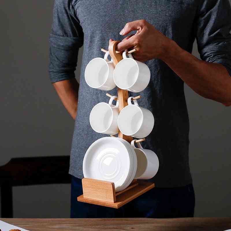 Bambuskopholder kaffe, afløbsopbevaringsstativ