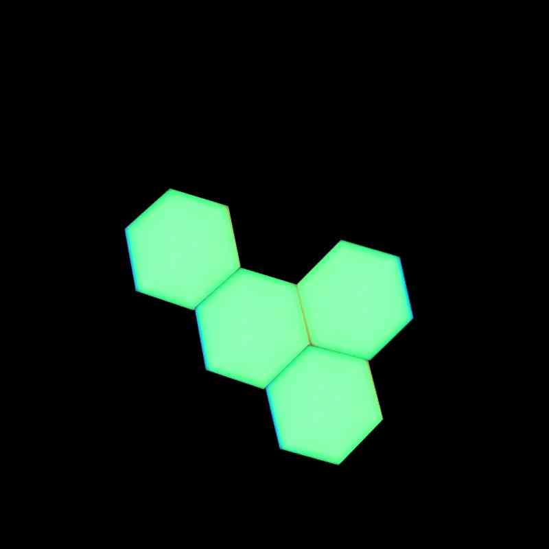 Groene led honingraat quantum hexagon, wandlamp met aanraakgevoelig - decoratief nachtlampje - groen / 1 stuks met adapter / us plug