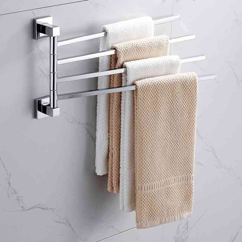 Stainless Steel 2/4 Swivel Towel Bars, Wall Mounted Rotatable Bathroom Accessories