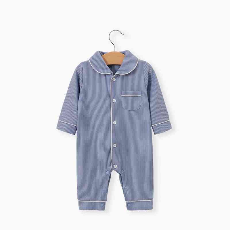 бебешки бебешки дрехи за момчета, пълни ръкави плътен комбинезон памук ежедневни дрехи за сън
