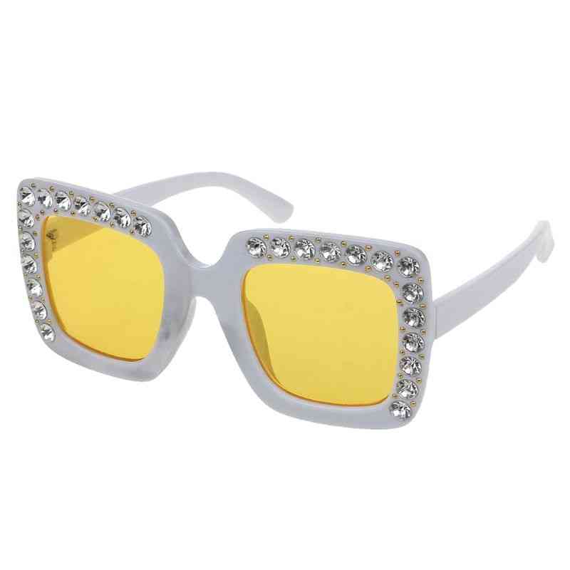 Luxury Rhinestone Square Sun Glasses