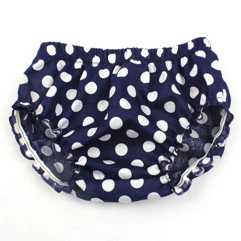 Baby Girl Fashion Ruffle Diaper Cover, Toddler Cotton Dots Shorts