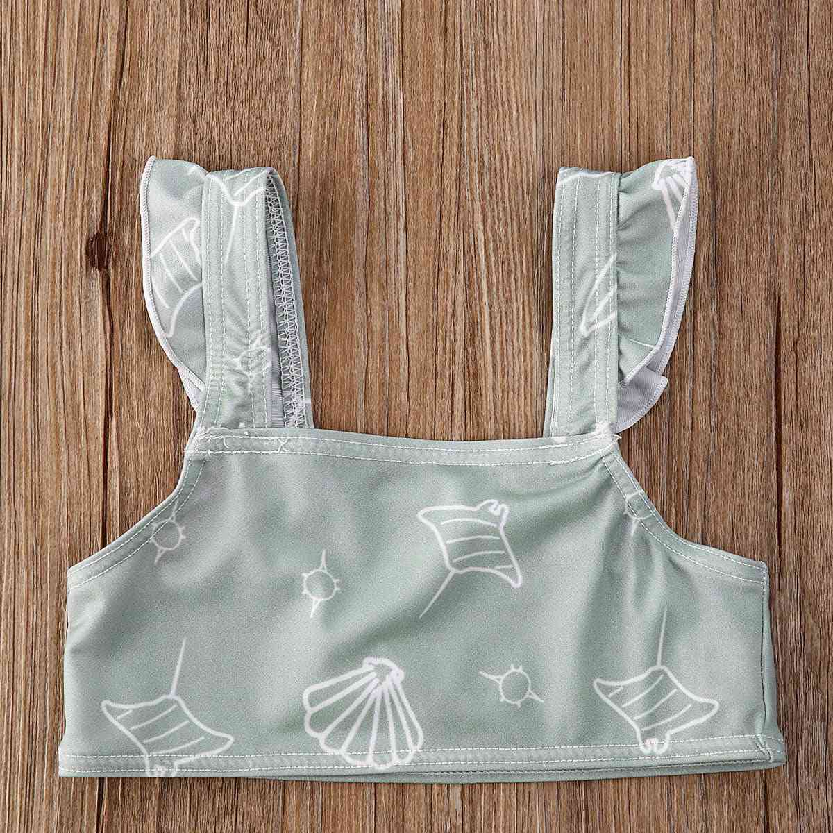 Sleeveless Ruffle Swimwear For Newborn Baby Girl