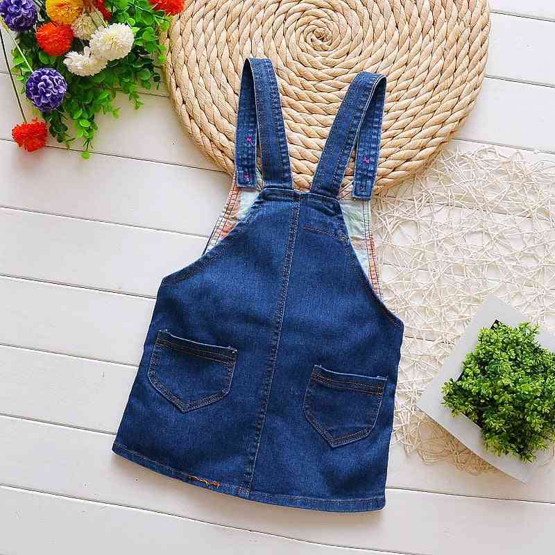 A-line Pattern Mini Denim Skirt/jumper For Infants