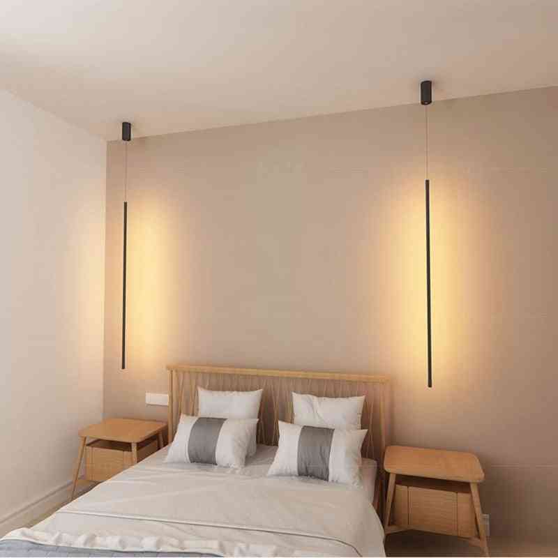 Moderne minimalistiske ledede gulv nordiske stående lamper, stue svart aluminium tripot stativ lys