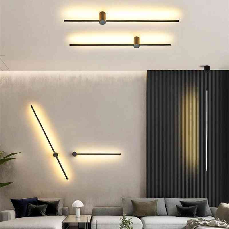 Moderne minimalistiske ledede gulv nordiske stående lamper, stue svart aluminium tripot stativ lys