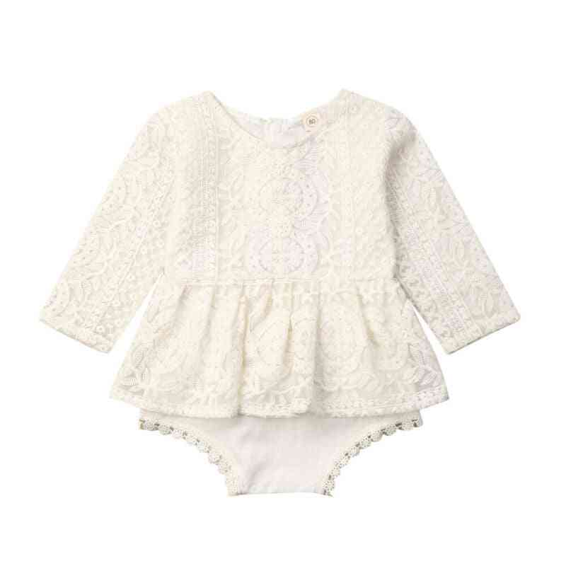 Newborn Baby Girl Sleeveless/long Sleeve Lace Romper Jumpsuit Tutu Dress Outfits Clothes