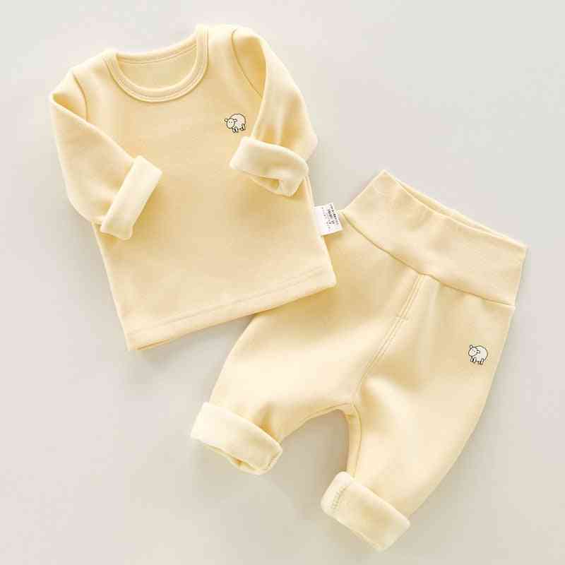 Winter Plush, Thick Warm Pajamas And Long Sleeve Top-casual Suits For Kids
