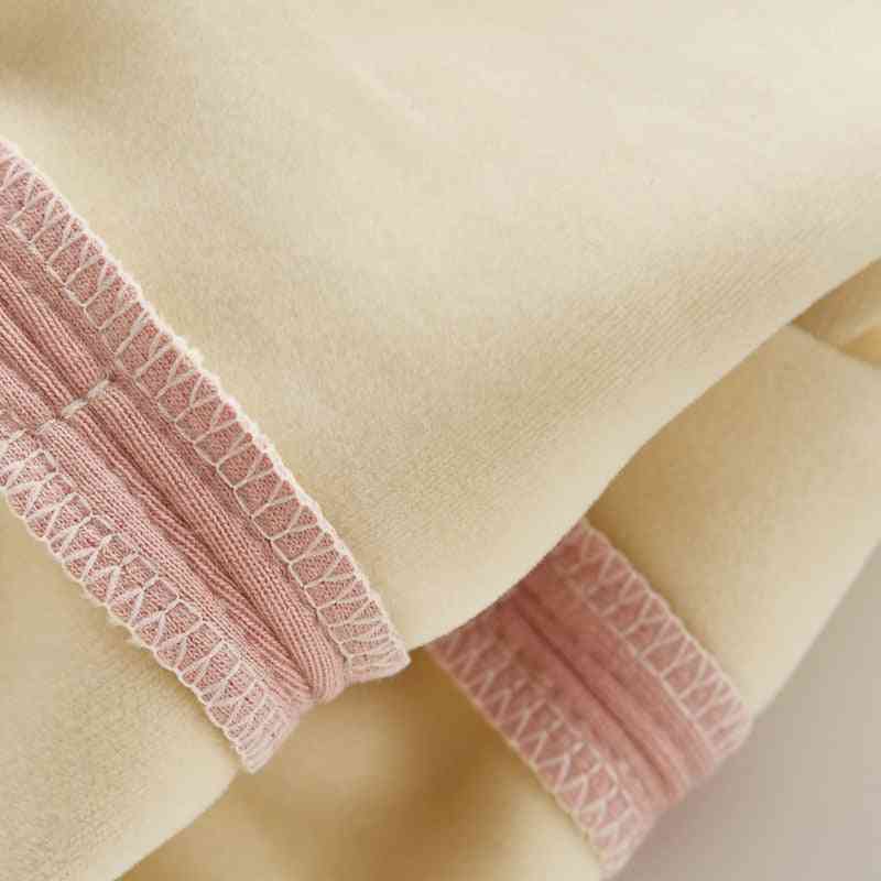 Bebé invierno felpa gruesa cálida pijama de algodón john trajes de manga larga ropa de dormir niños niña trajes casuales - rosa / 66-altura 55-66cm