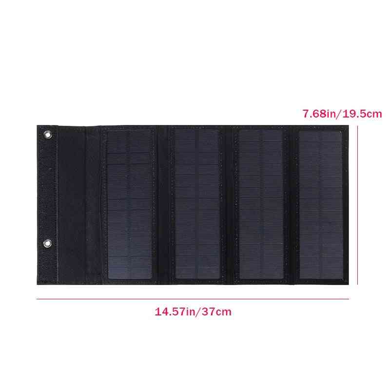 Sammenleggbart solcellepanel med 50w 5v, solkraft solceller -bankpakke usb 10in1 usb-kabel vanntett - digital kamuflasje