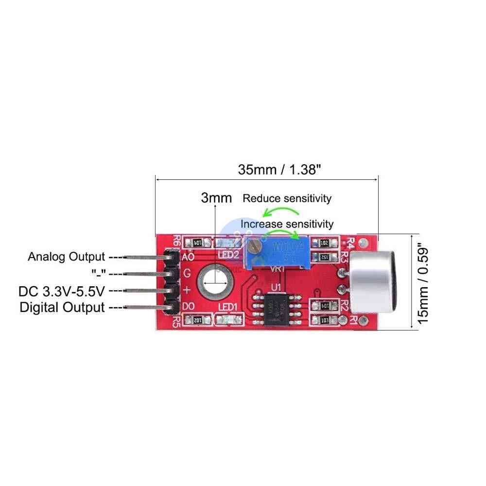 Módulo de detecção de sensor de microfone de som sensível 5pcs para imagem avr arduino