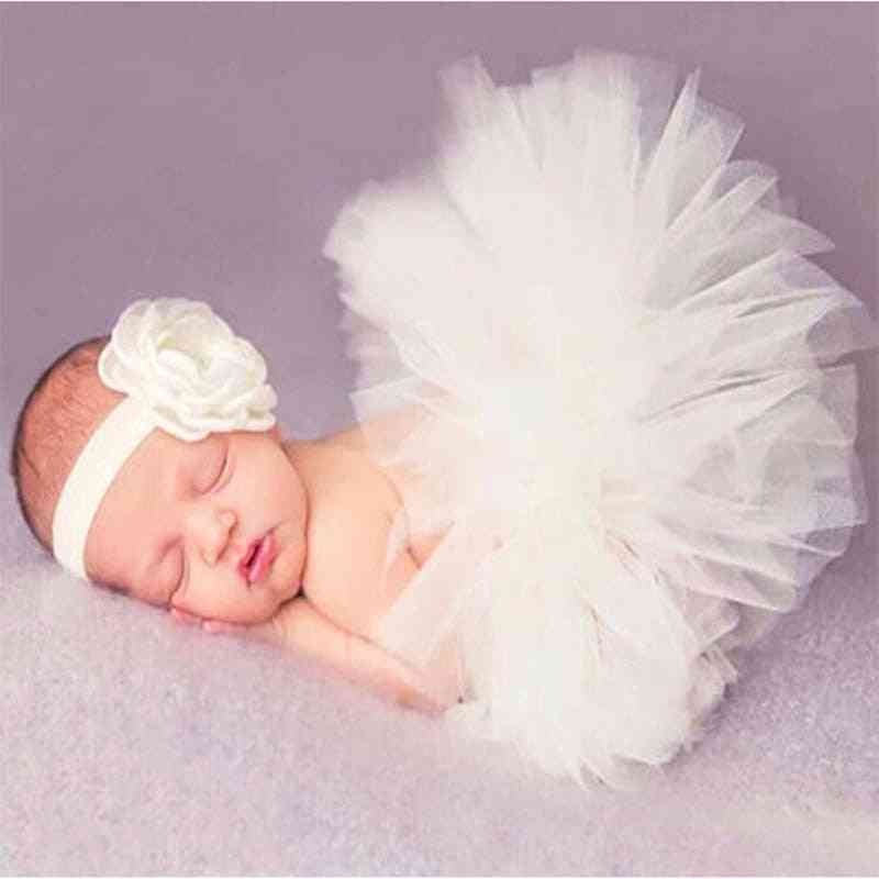 Newborn Baby Clothes Skirt Set Photography Props Tutu Headband Set Clothing