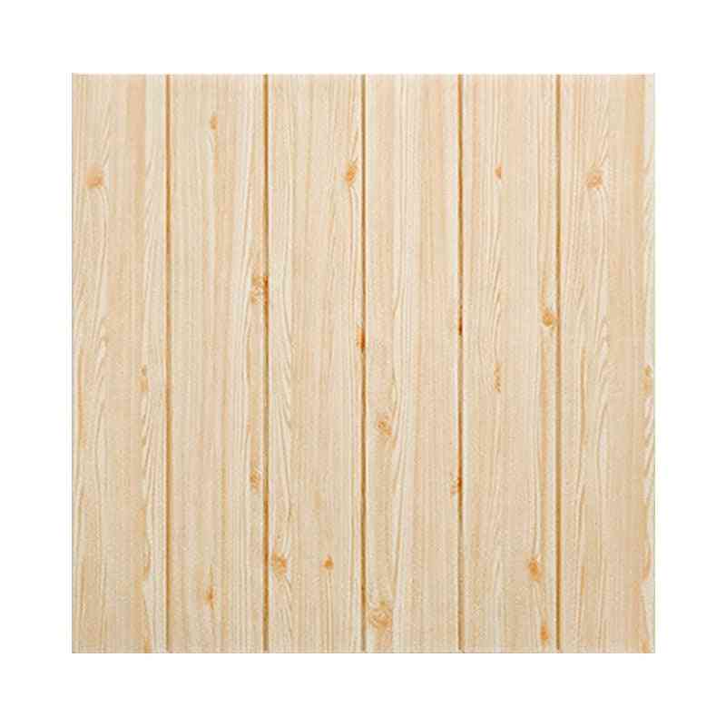 Wood Grain 3d Foam Adhesive Waterproof Wallpaper