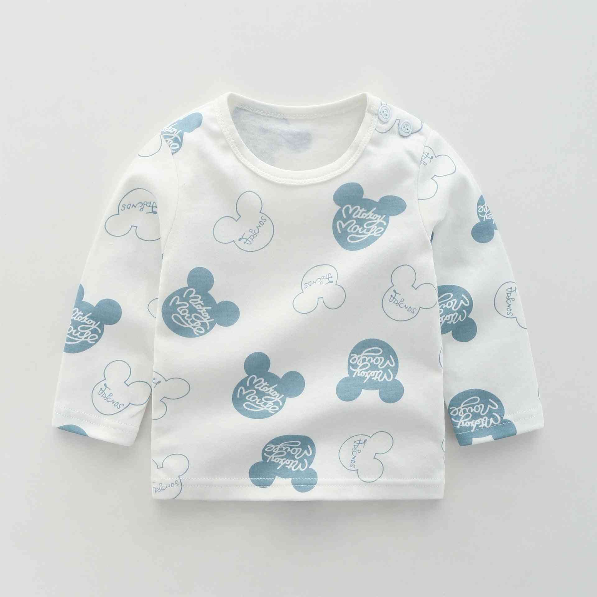 T-shirt bébé imprimé cartoon - vêtements à manches longues en coton