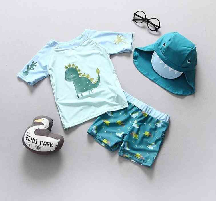 Baby Swimwear Dinosaur Print Swimsuit Separate For Boy Bathing Clothes