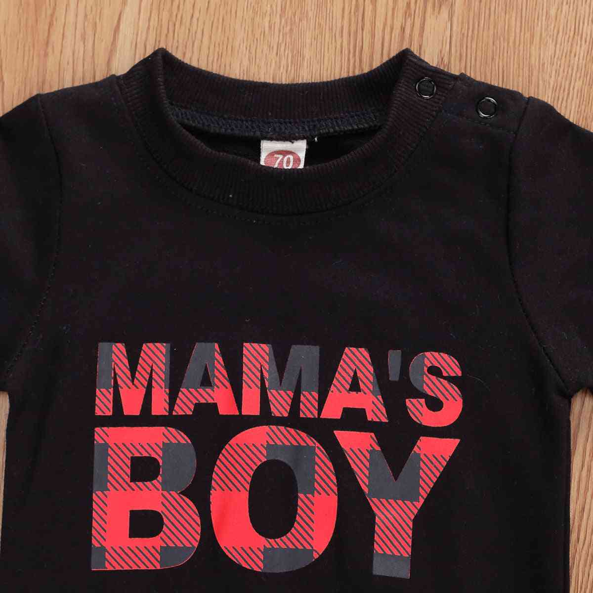 Mama's Boy Letter Printed, Long Sleeve Sweatshirt For Kids