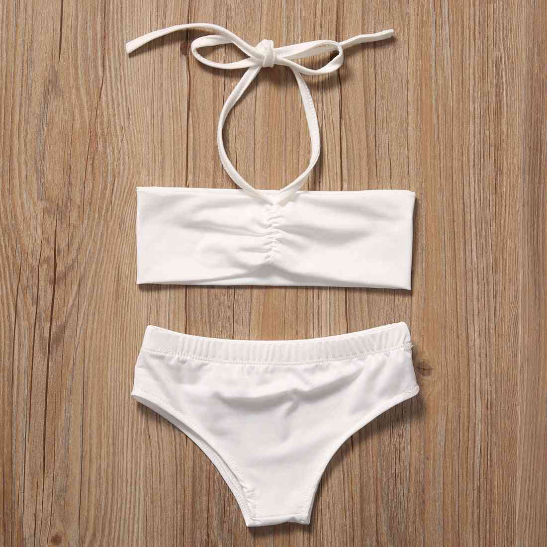 Zestaw dziewczęcy dzieci lato koronkowe kostiumy kąpielowe kostium kąpielowy bikini + okrycie strój kąpielowy ubrania plażowe