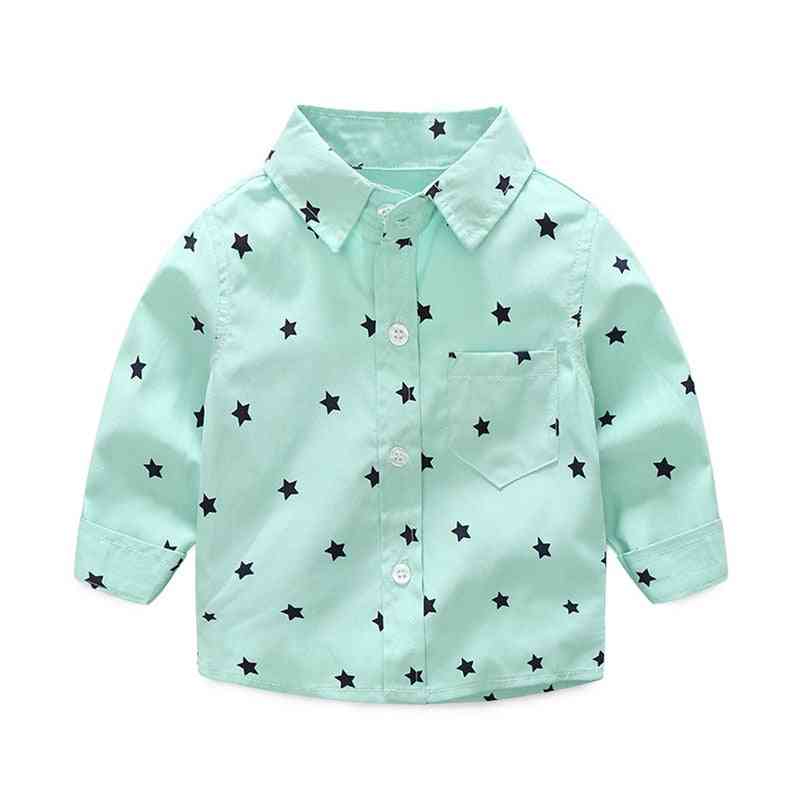 Chemises d'été pour garçons nouveau-nés, étoiles imprime des hauts décontractés à manches longues, vêtements pour bébés - A / 3 m