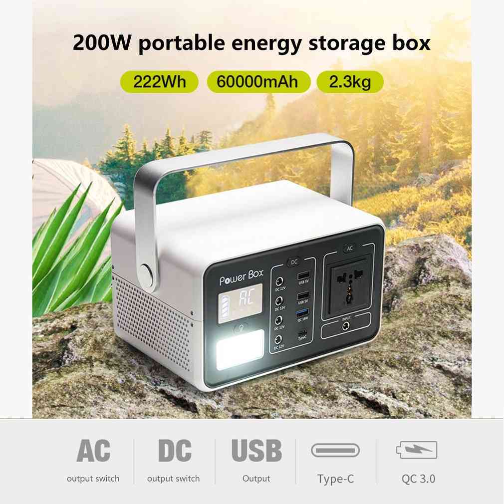 Gb-t200 Portable Solar Generatior Pure Sine Wave Power Station Energy Storage Battery