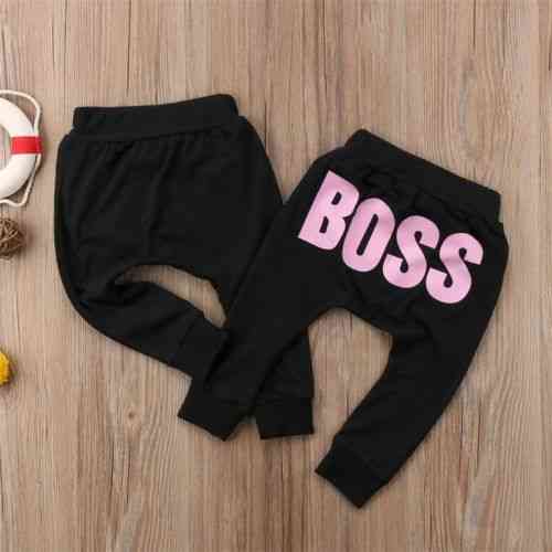 Cotton Casual Trousers - Letter Boss Pants For Baby /