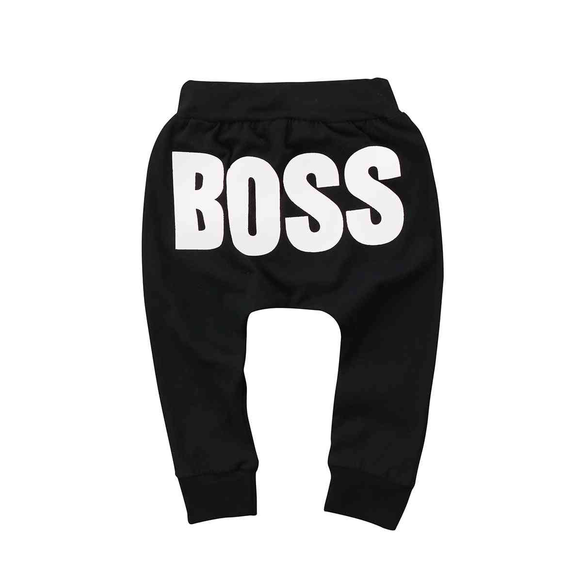 Bavlnené ležérne nohavice - nohavice letter boss pre dieťa /