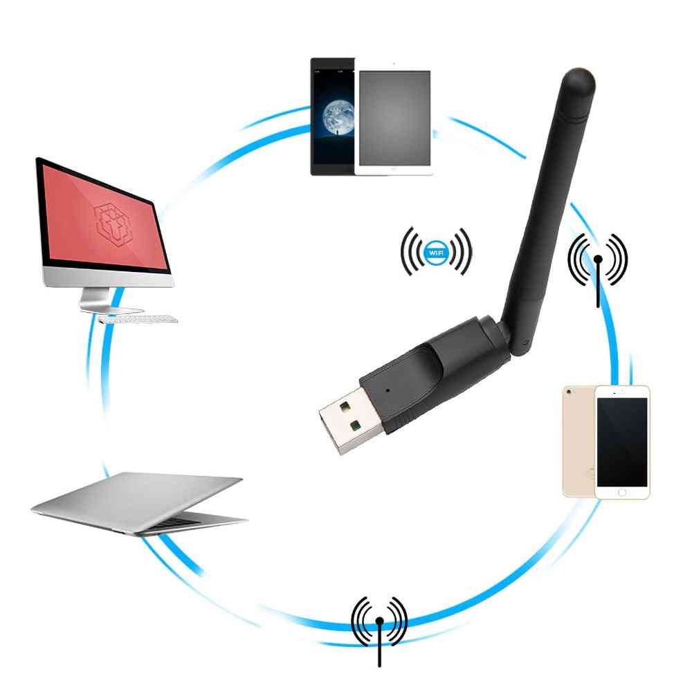 мини безжичен usb wifi адаптер mt7601 / 150mbps 802.11n / g / b, мрежова LAN карта wifi ключ за декодер