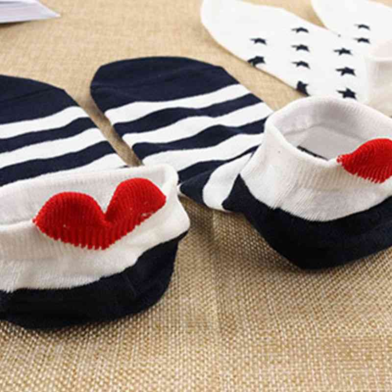 Cute 3d Love Heart, Girl Low Cut Invisible Boat Socks