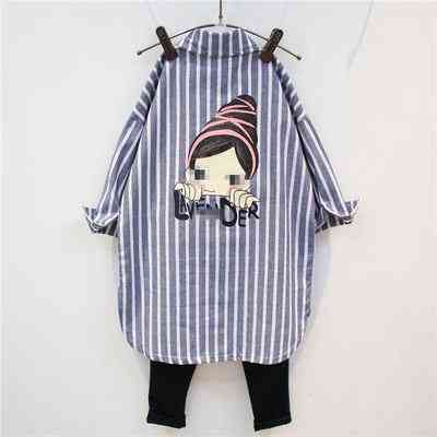 Girls Shirts With Stripes, And Long Blouse