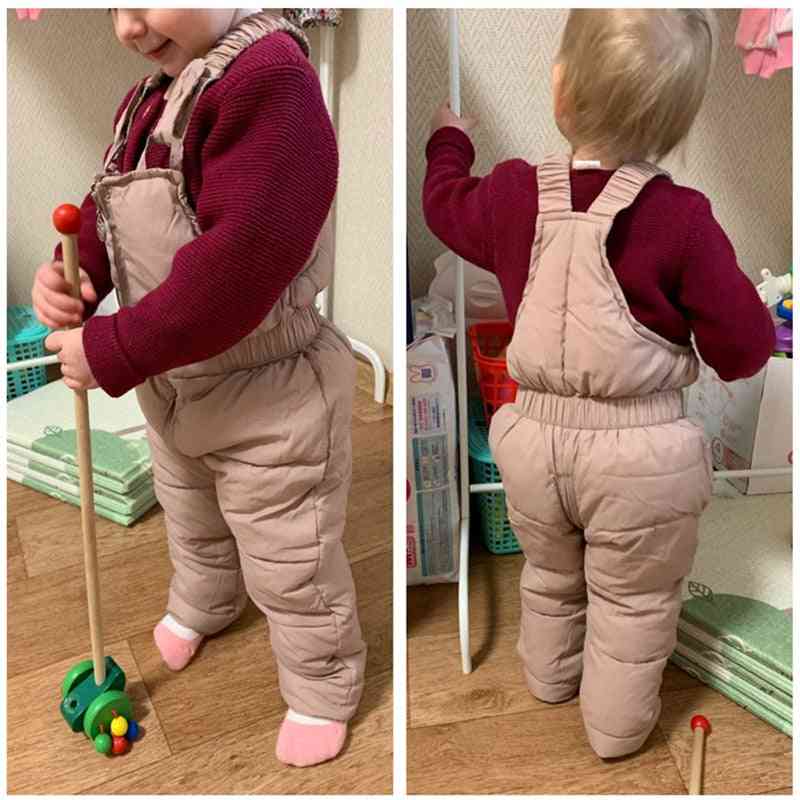 Enfants hiver salopette chaude filles garçons pantalons épais coton remplissage enfants pour 1-5 ans combinaison