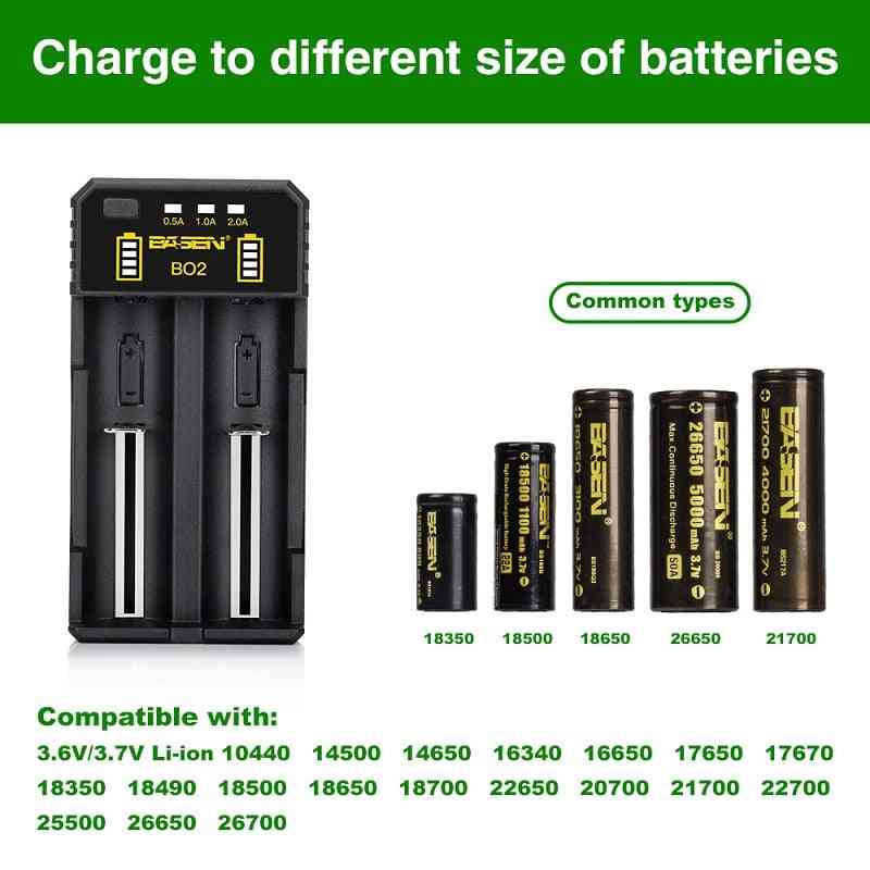 Bo-2/b0-4/bc-2-smart Charger For Lithium Rechargeable Battery (3.7v)