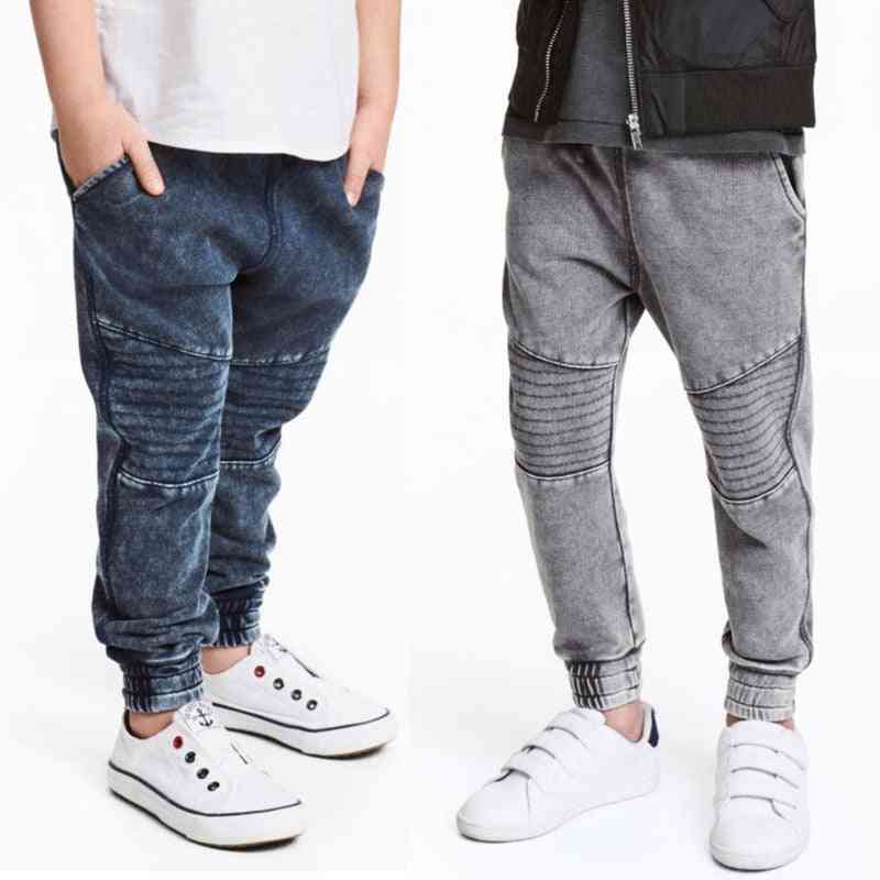 Baby Pencil Sports Pants - Water Washing Jogging Elastic Soft Jeans