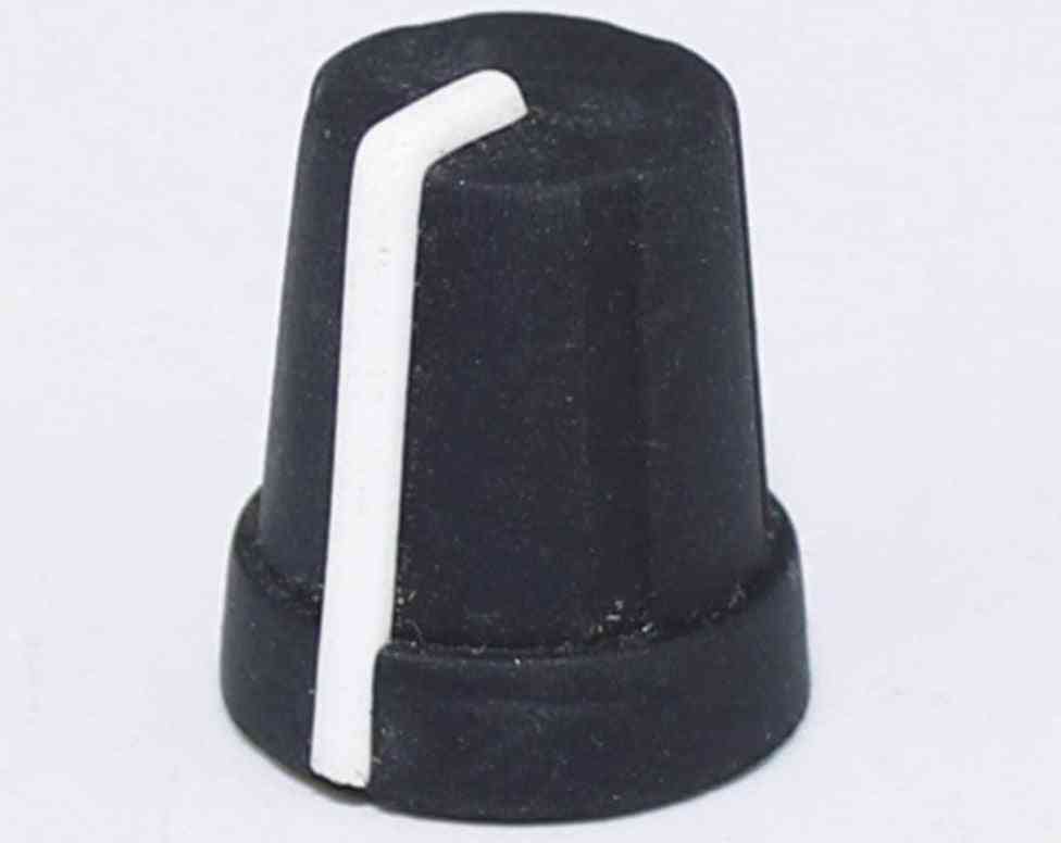 15x16mm Knurled Control Potentiometer Knob, Black Rubber Caps