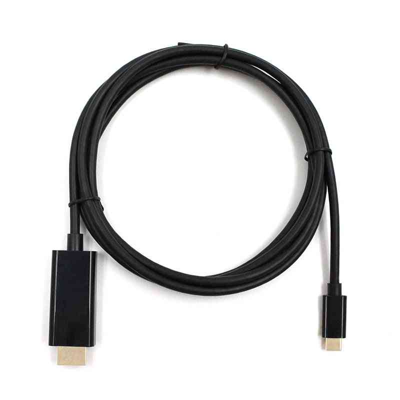 USB C til HDMI-kabel, Type C Thunderbolt3-konverter, USB-C-adapter - sort