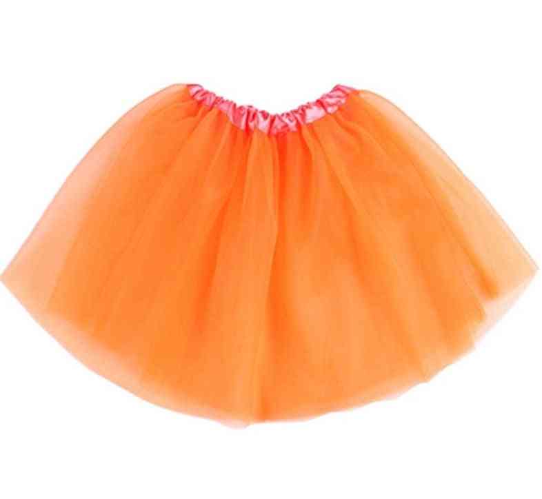ילדה, חצאית מיני חוט רשת צבעונית בקיץ 3 שכבות