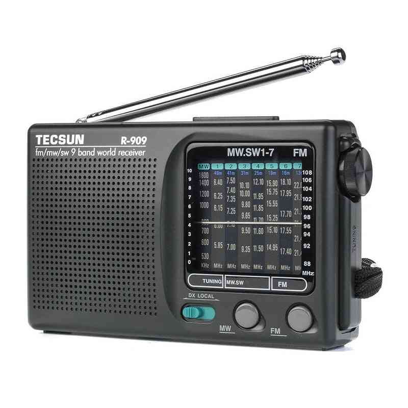 Tecsun r-909 radio- fm / mw / sw 9-band ordmottagare bärbar radio