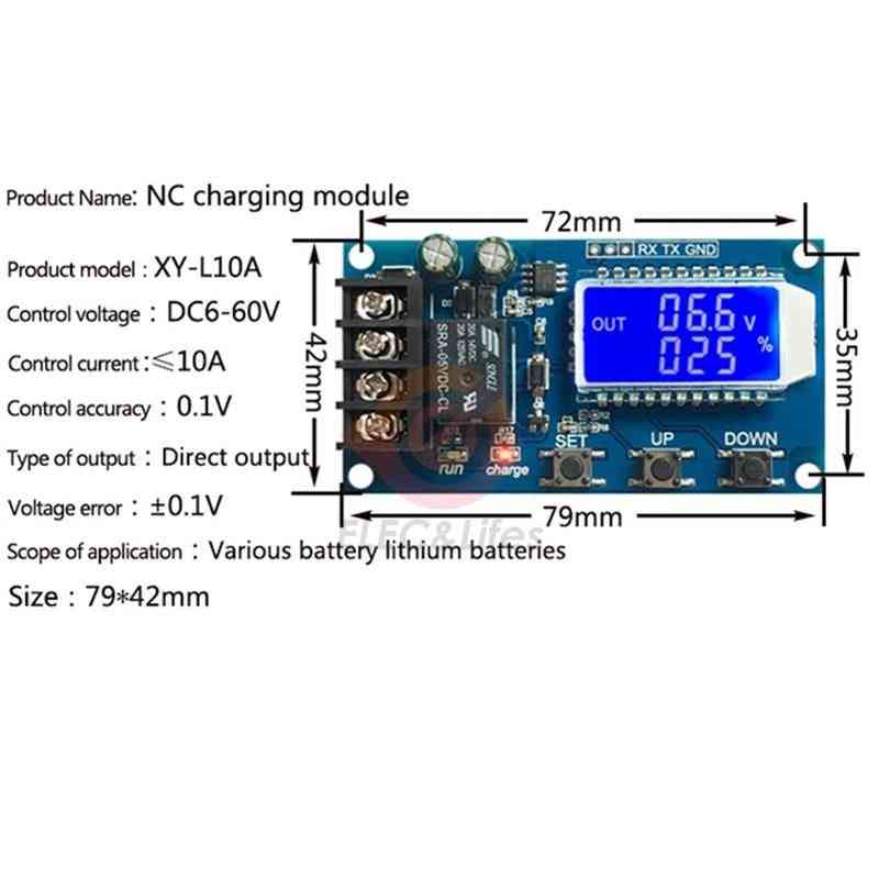 Carte de module de commande de chargeur de batterie au lithium plomb-acide 10a 30a 6-60v