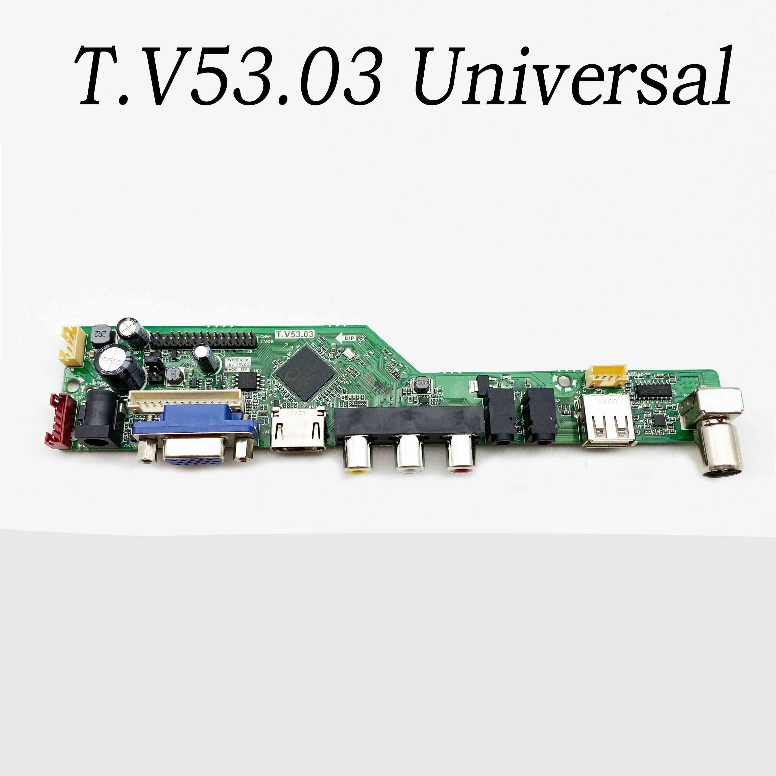 Universal Lcd Tv Controller Driver Board, Pc/vga/hdmi/usb Interface+7 Key Board+ 2 Lamp Inverter