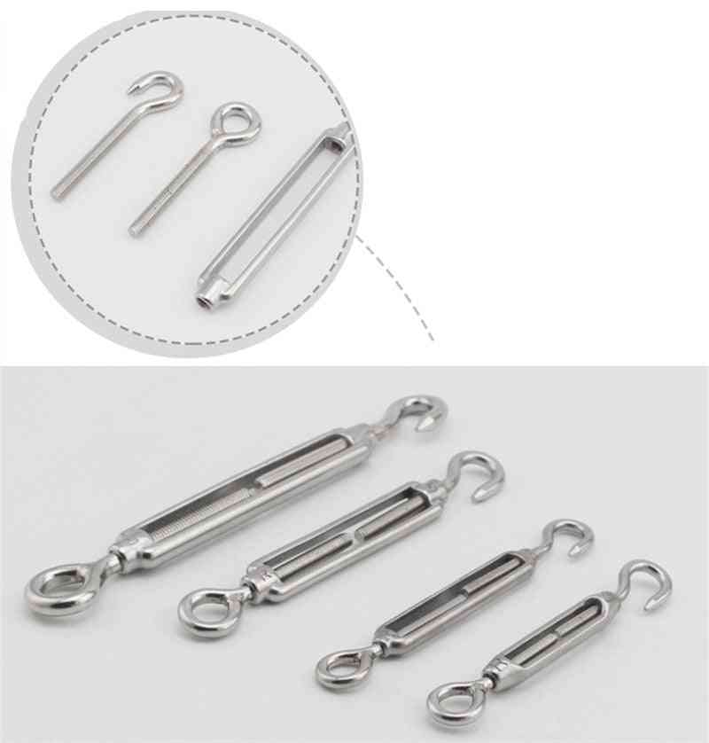 Stainless Steel 304 Adjust Chain Rigging Hooks & Eye Turnbuckle Wire Rope Tension Device