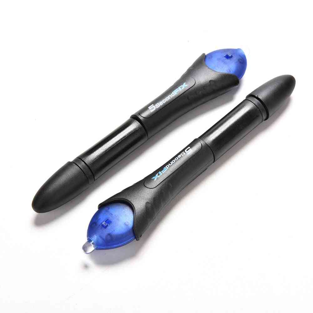 5 seconden quick fix vloeibare lijm pen, uv licht reparatie tool met lijm super aangedreven vloeibare plastic lasverbinding kantoorbenodigdheden