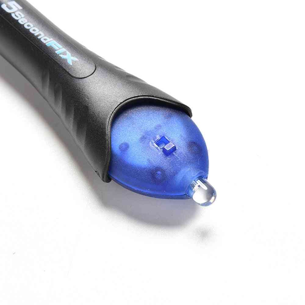 5 Sekunden Schnellfixier-Flüssigklebstift, UV-Licht-Reparaturwerkzeug mit Leim-Super-Flüssigkunststoff-Schweißverbindung Bürobedarf