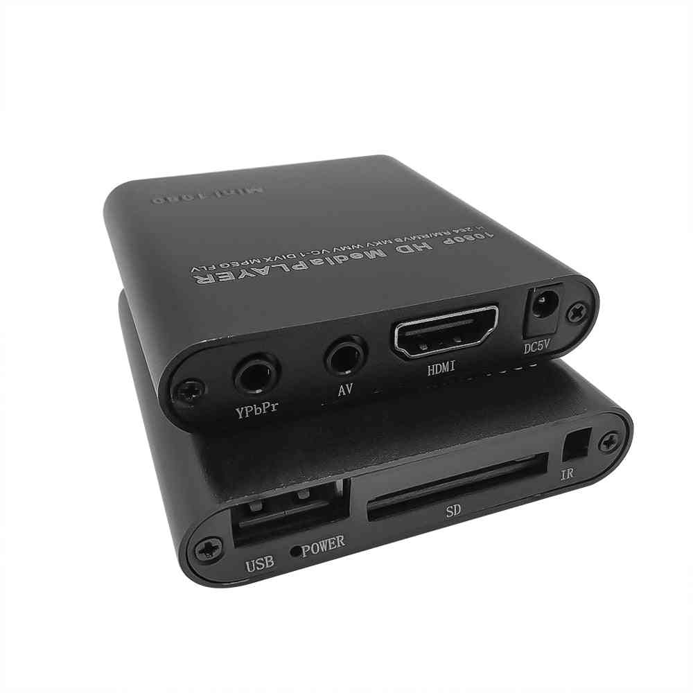 נגן וידיאו מולטימדיה HD hd 1080p מלא עם HDMI VGA AV USB SD / MMC MPEG2-HD TV Box Surpport MKV H.264