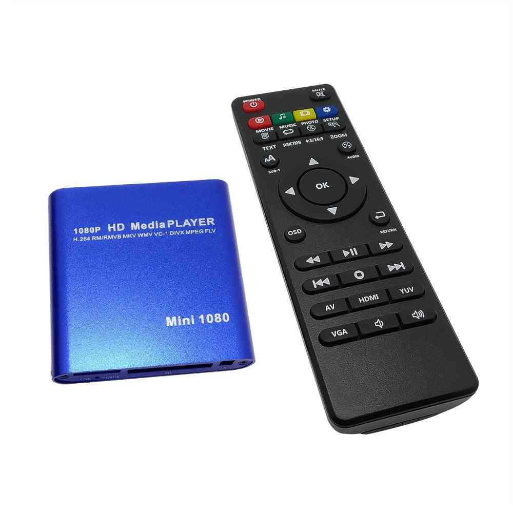 נגן וידיאו מולטימדיה HD hd 1080p מלא עם HDMI VGA AV USB SD / MMC MPEG2-HD TV Box Surpport MKV H.264