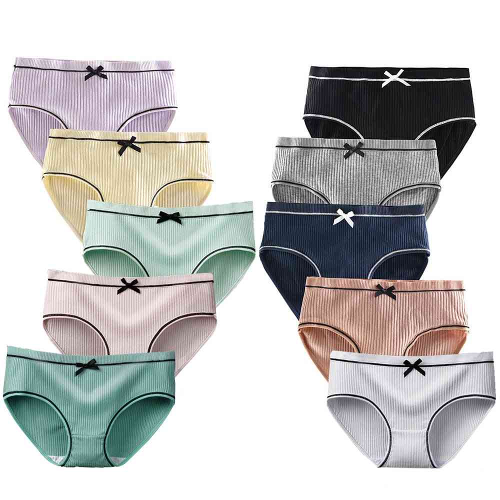 Girls Cotton Underwear, Cute Knot Soft Breathable Panties