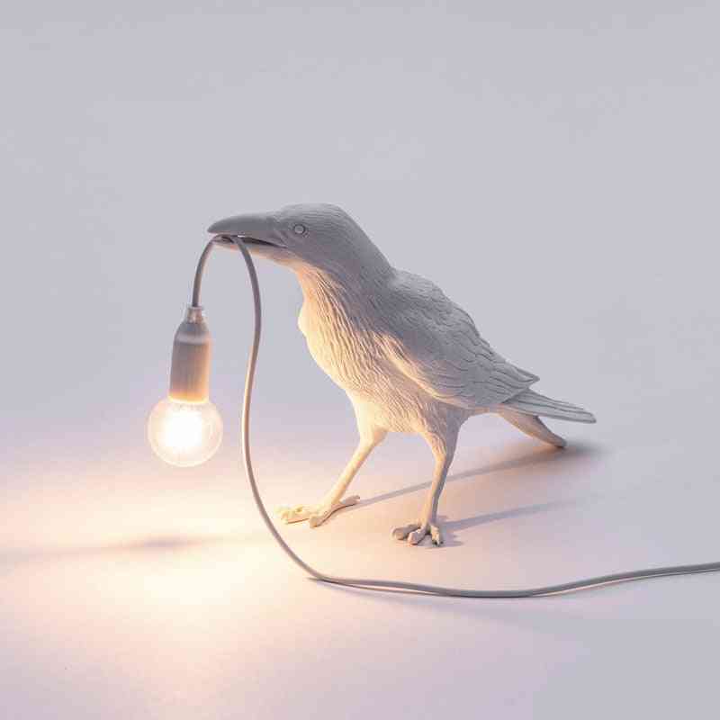 Pohjoismainen suunnittelija johti pieni lintu led-pöytävalaisimet moderni hartsi varis pöytävalaisin työhuoneen kodinsisustukseen art valaisimet - tyyli musta