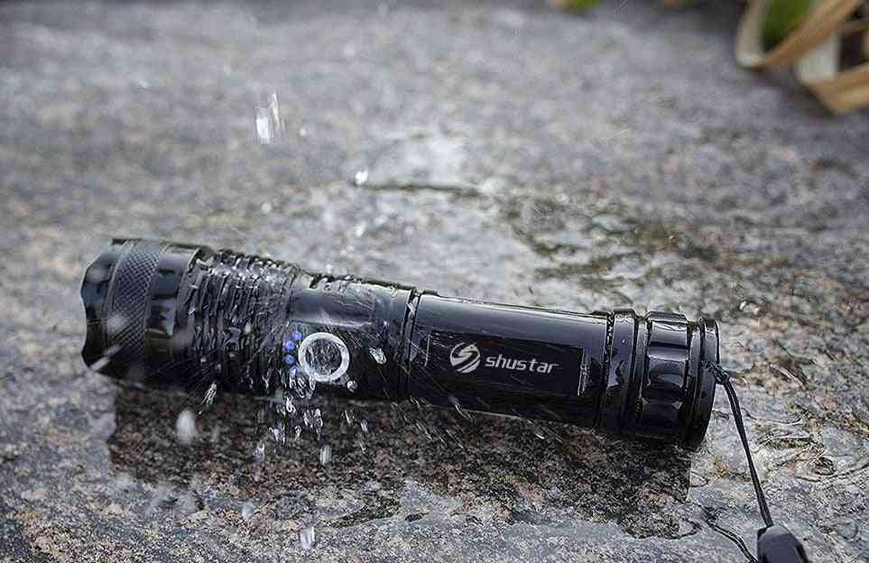 Powerful Led-flashlight With Xhp 70.2 Lamp -zoomable 3-lighting Modes