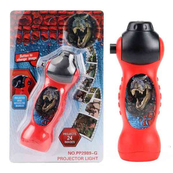 Dinosaur & Spiderman Projector Toy Flashlight, Sleeping History Early Education Model