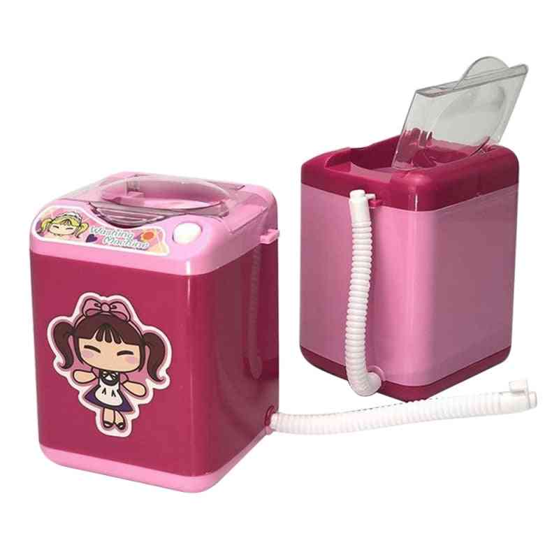 Mini sminkborste tvättmaskin elektriska barn låtsas leksak