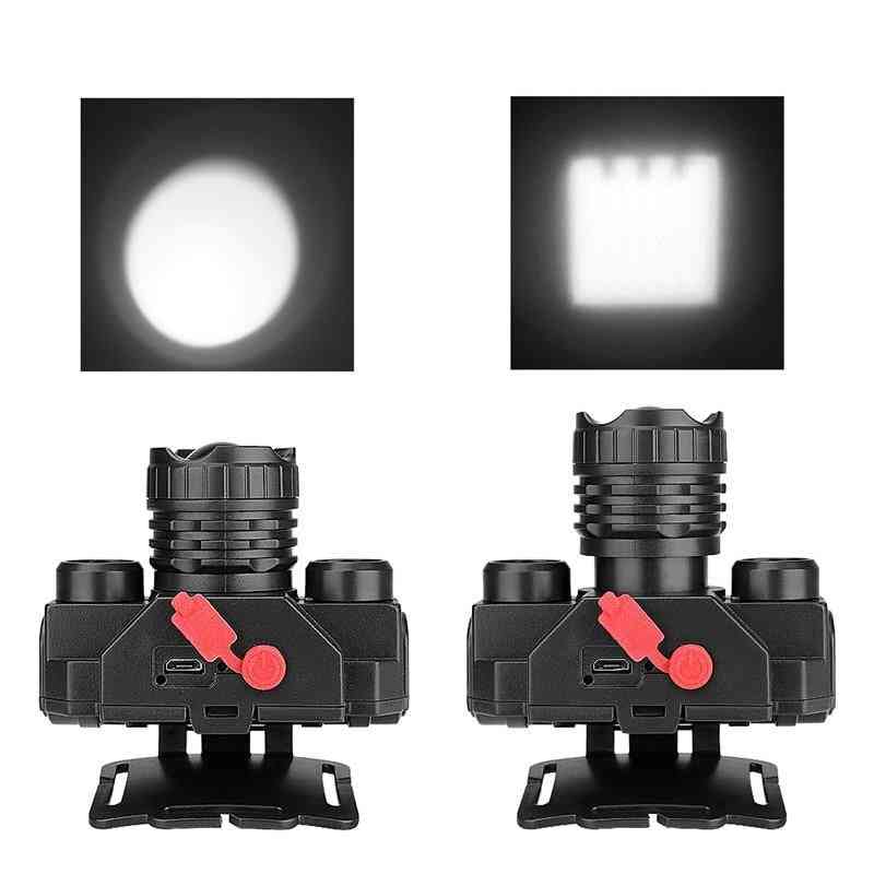 Cob LED Angelscheinwerfer, Taschenlampe zoombarer Scheinwerfer