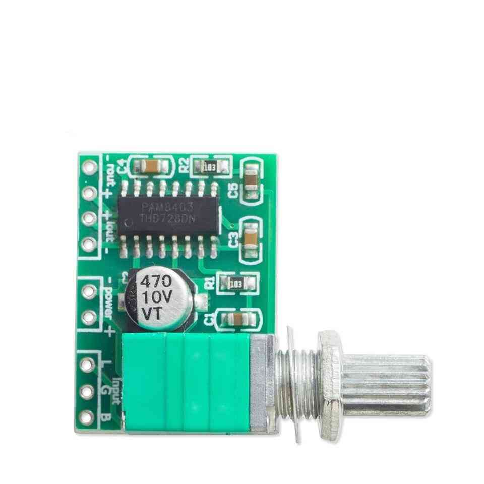 Pam8403 mini digital, placa amplificadora de potencia pequeña con potenciómetro conmutador, usb 5v