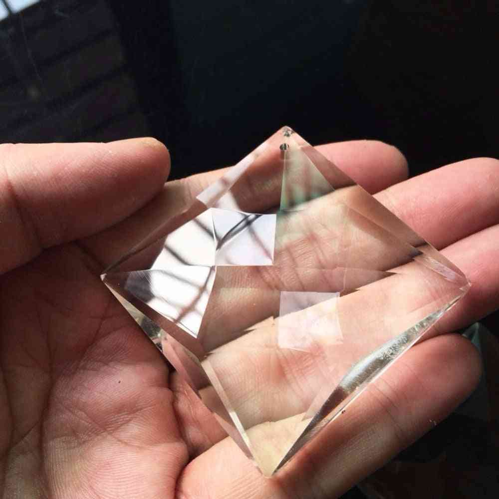 Prisme de capteur de soleil suspendu, pendentif bricolage décoration cristal partie verre losange facetté
